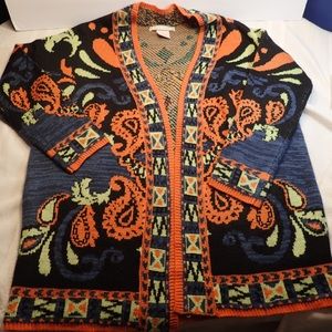 Flying tomato open cardigan sweater multicolor Lg